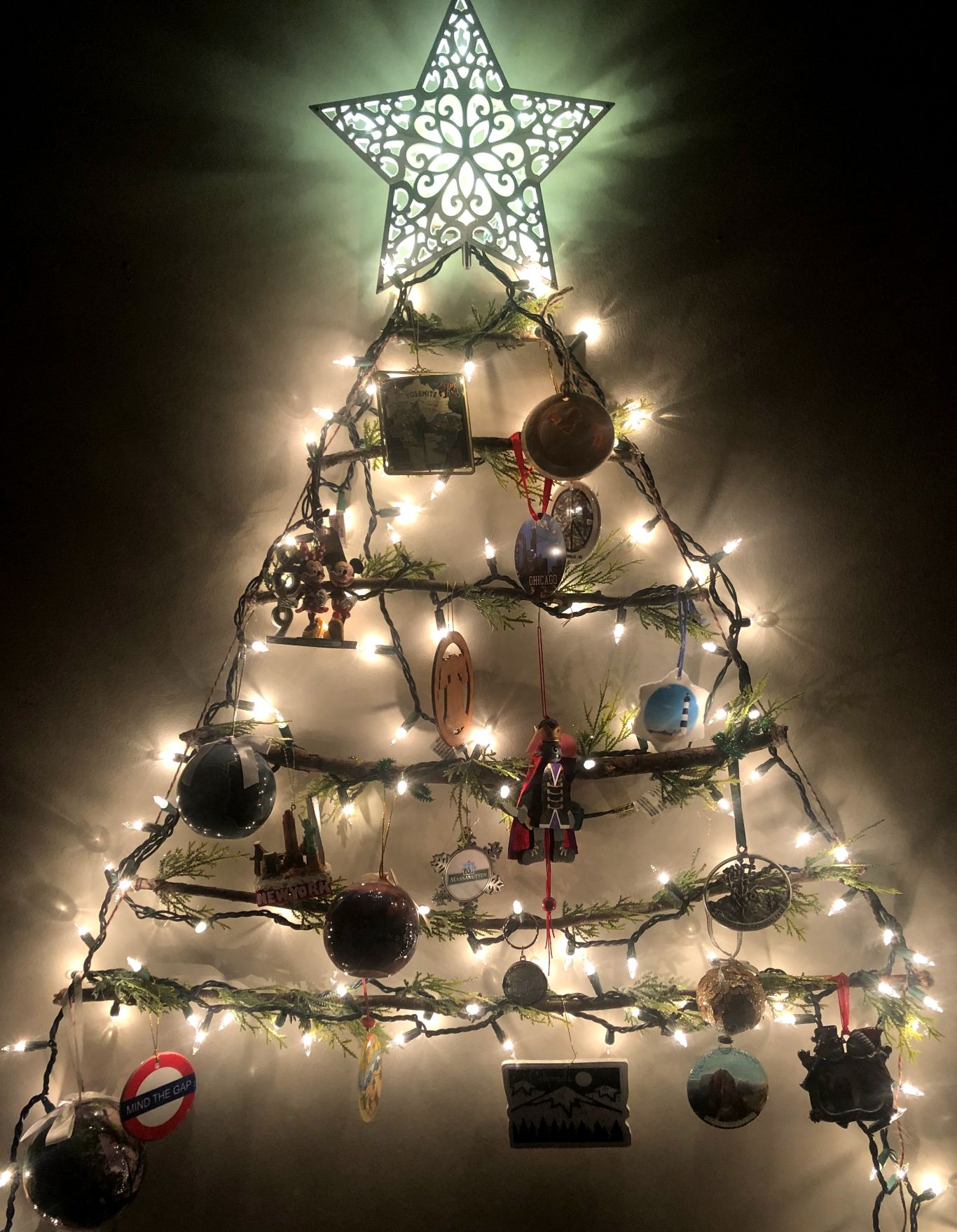 Our take on a travel friendly and budget friendly alternate "Christmas tree"  